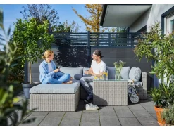 Lounge-Sessel Olea aus Polyrattan Sand