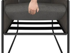 Lounge-Set Fullerton 3-teilig Wicker Stahl Anthrazit-Grau