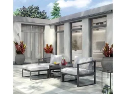 Discount Lounge-Set Willa 4-teilig aus Aluminium Anthrazit