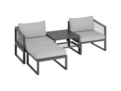 Discount Lounge-Set Willa 4-teilig aus Aluminium Anthrazit