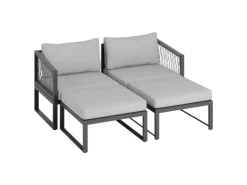 Discount Lounge-Set Willa 4-teilig aus Aluminium Anthrazit