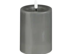 Luca Lighting Kerze Grau 10 cm x 7,5 cm LED mit Timer Warm Weiß
