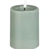 Luca Lighting Kerze Grün 10 cm x 7,5 cm LED mit Timer Warm Weiß