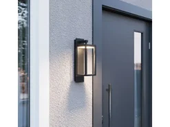 Lucande LED Wandleuchte Außen Laterne Ferdinand 9619149 Spritzwassergeschützt Modern in Alu aus Aluminium 1-flammig