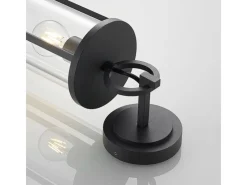 Outlet Lucande Wandleuchte Außen Laterne Emmeline 9616162 Spritzwassergeschützt Modern in Schwarz aus Aluminium 1-flammig E27