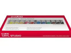Best Lukas Cryl Studio Acrylfarben-Set 12 x 20 ml Tuben im Karton-Etui