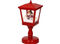 Lumineo LED-Laterne 4 LEDs Warmweiß 13,5 cm, x 13,5 cm x 32,5 cm Rot