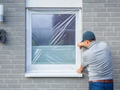 LUX-TOOLS LUX Fensterschutzfolie 1,2 m x 10 m mit Klebekanten