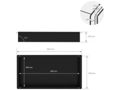 New LuxeBath Wandnische aus Edelstahl 60x30x10 cm Schwarz Duschnische Einbauregal