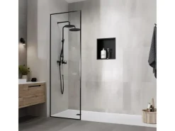 Sale LuxeBath Wandnische aus Edelstahl 30x30x10 cm Schwarz Duschnische mit Rahmen