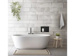 Hot LuxeBath Wandnische aus Edelstahl 20x30x10 cm Schwarz Duschnische mit Rahmen