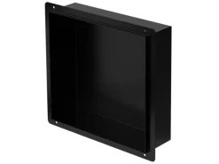 LuxeBath Wandnische aus Edelstahl 30x30x10 cm Schwarz Duschnische Einbauregal