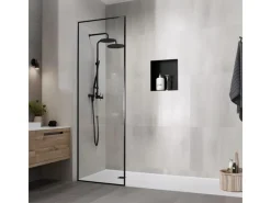 LuxeBath Wandnische aus Edelstahl 30x30x10 cm Schwarz Duschnische Einbauregal