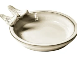 Hot M Collections Vogelbad Rund 3,5 cm x 30 cm x 30 cm Altweiß