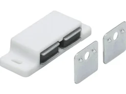 Magnetschnäpper mit 2 Gegenplatten Kunststoff Weiß 2 Stück FLS