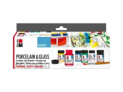 Marabu Starter-Set Porcelain & Glass Starterset Glossy 7-teilig