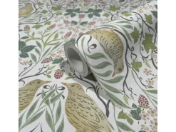 Marburg Vliestapete Blätter und Vögel Floral Modern 10,05 m x 0,53 m Weiß-Grün