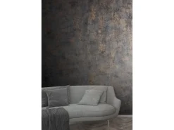 Outlet Marburg Vliestapete in Leicht Glänzender Betonoptik Uni Schwarz-Kupfer FSC®