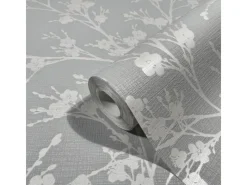 Discount Marburg Vliestapete Ivy Nov Floral FSC® Grau-Weiß