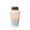 Discount MARELIDA LED Grablicht Grabkerze Grableuchte Orange Flackernd Timer H 15,5cm Weiß