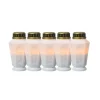 Hot MARELIDA LED Grablicht Grabkerze Grableuchte Orange Flackernd Timer H 15,5cm Weiß 5Stück