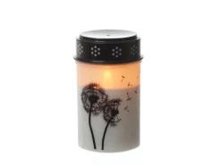 MARELIDA LED Grablichter Grabkerzen Pusteblume Friedhof Trauer Gedenklicht 12cm 2er Set