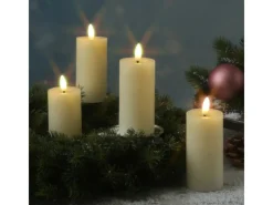 Outlet MARELIDA LED Kerzenset LINA Rustik Optik Für Adventskranz H 12,5cm Timer Creme 4er Set