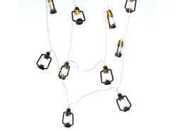 Sale MARELIDA LED Lichterkette Mini Laternen Dekogirlande 10 Schwarze Sturmlaternen L 1,8m