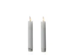 MARELIDA LED Stabkerzen Tafelkerzen Spitzkerzen Echtwachs Rustik Optik H 15cm Weiß 2St