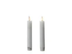 MARELIDA LED Stabkerzen Tafelkerzen Spitzkerzen Echtwachs Rustik Optik H 15cm Weiß 2St