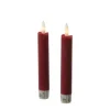 Hot MARELIDA LED Stabkerzen Tafelkerzen Spitzkerzen Echtwachs Rustik Optik H 15cm Rot 2St