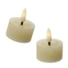 MARELIDA LED Teelichter Lina Rustik Optik Mit Batterien Echtwachs D 4,4cm Creme 2 Stück