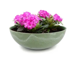 matches21 HOME&HOBBY Pflanzschale für Draussen in Oliv- Marmoriert 25 x 9 cm