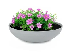 matches21 HOME&HOBBY Pflanzschale für Draussen in Hell-Grau Marmoriert 37 x 10,5 cm