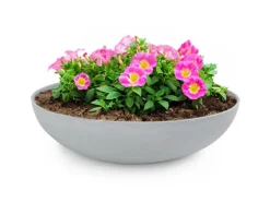 Outlet matches21 HOME&HOBBY Pflanzschale für Draussen in Hell-Grau Marmoriert 45 x 13 cm Hellgrau