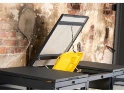 MBOX24 Classic Mülltonnenbox für 3 Mülltonnen (120L) aus Verzinktem Stahl 3er Metall Mülltonnenverkleidung in Anthrazit Robust & Wetterfest