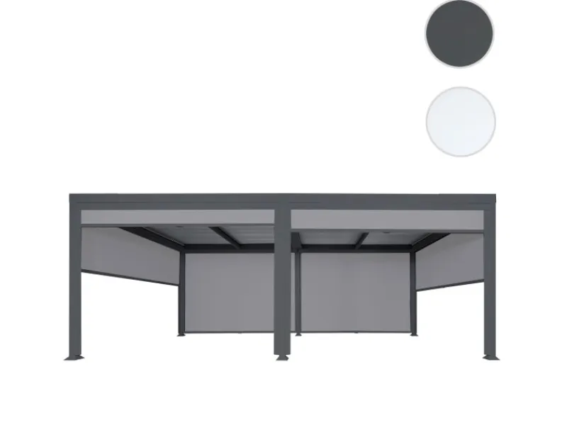 MCW Alu Pergola L41 mit 6x Seitenwand 3x6m