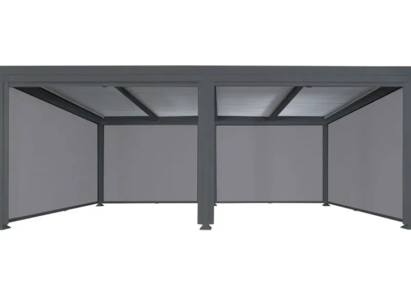 MCW Alu Pergola L41 mit 6x Seitenwand 3x6m