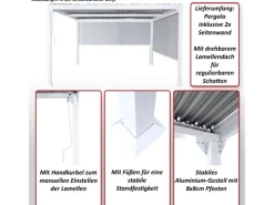 MCW Alu Pergola L41 mit 2x Seitenwand Anthrazit 3x3,7m