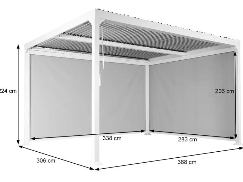 MCW Alu Pergola L41 mit 2x Seitenwand Anthrazit 3x3,7m