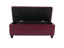 Sale MCW Aufbewahrungs-Truhe Kriens Leder/Kunstleder 112x45x45cm Rot