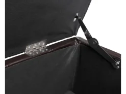 Clearance MCW Aufbewahrungs-Truhe Kriens Leder/Kunstleder 112x45x45cm Braun