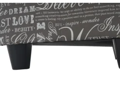 Online MCW Aufbewahrungs-Truhe Kriens Stoff/Textil 45x114x45cm Schriftzug Grau