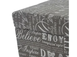 Online MCW Aufbewahrungs-Truhe Kriens Stoff/Textil 45x114x45cm Schriftzug Grau