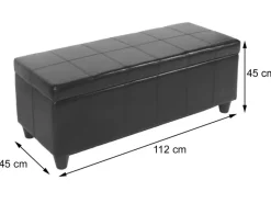 Outlet MCW Aufbewahrungs-Truhe Kriens Leder/Kunstleder 112x45x45cm Creme