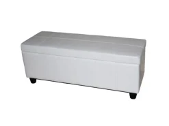 Sale MCW Aufbewahrungs-Truhe Kriens Leder/Kunstleder 112x45x45cm Weiß