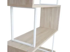 New MCW Bücherregal A27 5 Ebenen -Optik Metall Weiß Eiche