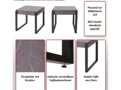 MCW Beistelltisch L53 Marmor-Optik Grau