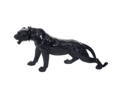 MCW Deko Figur Panther mit Halsband mit Halsband Schwarz Hochglanz
