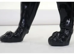 MCW Deko Figur Panther mit Halsband mit Halsband Schwarz Hochglanz